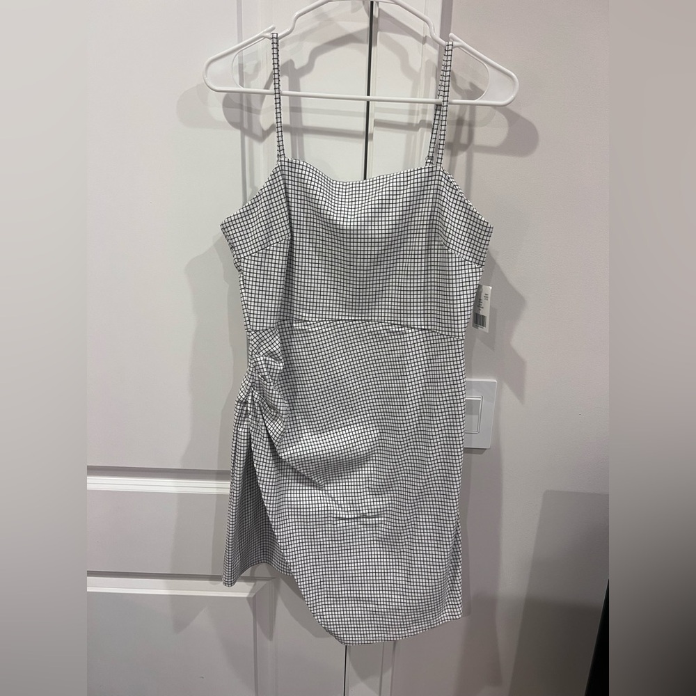 NWT Black and White Checkered Sleeveless Dress, size L
